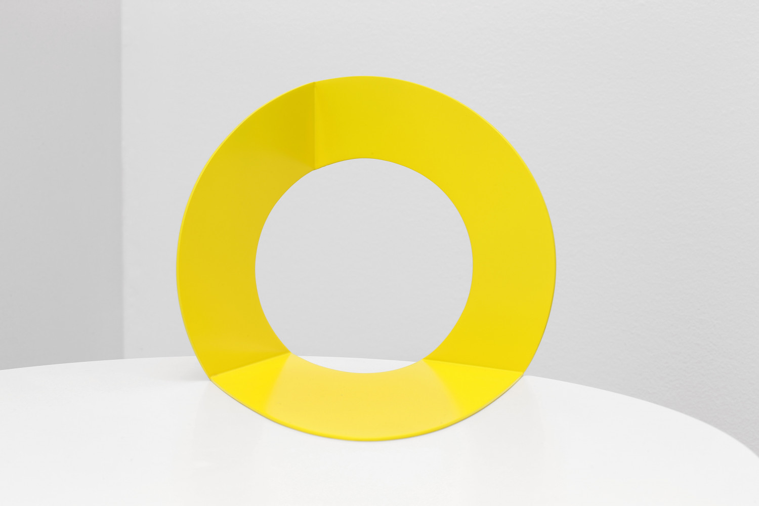 Felice Varini, ‘Cercle jaune’, 0013–2013, raw iron sheet laser cut and painted white 