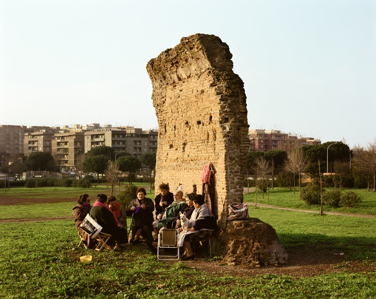 Joel Sternfeld, ‘Women at a daily gathering beside an ancient Roman wall, Parco dei Gordiani, Rome, October’, 1990, Digital c-print, 2006