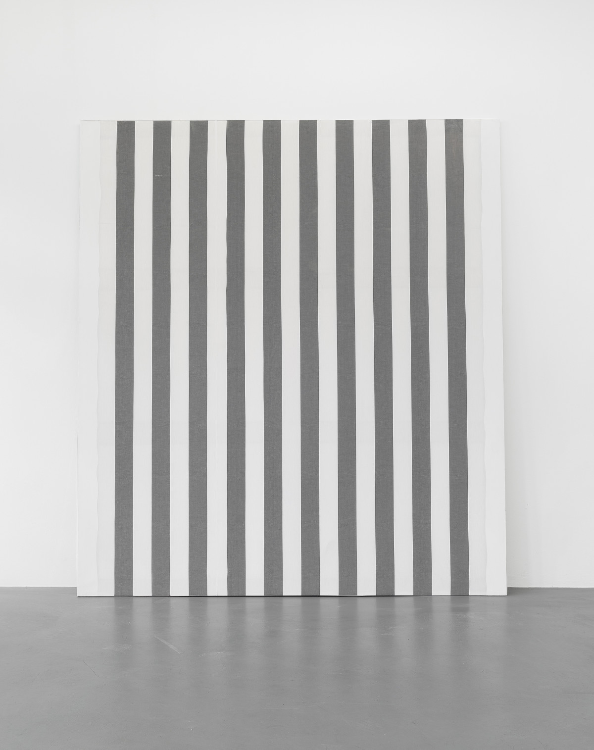 Daniel Buren, ‘Peinture acrylique blanche sur tissu rayé blanc et noir’, 1966, Acrylic on awning fabric