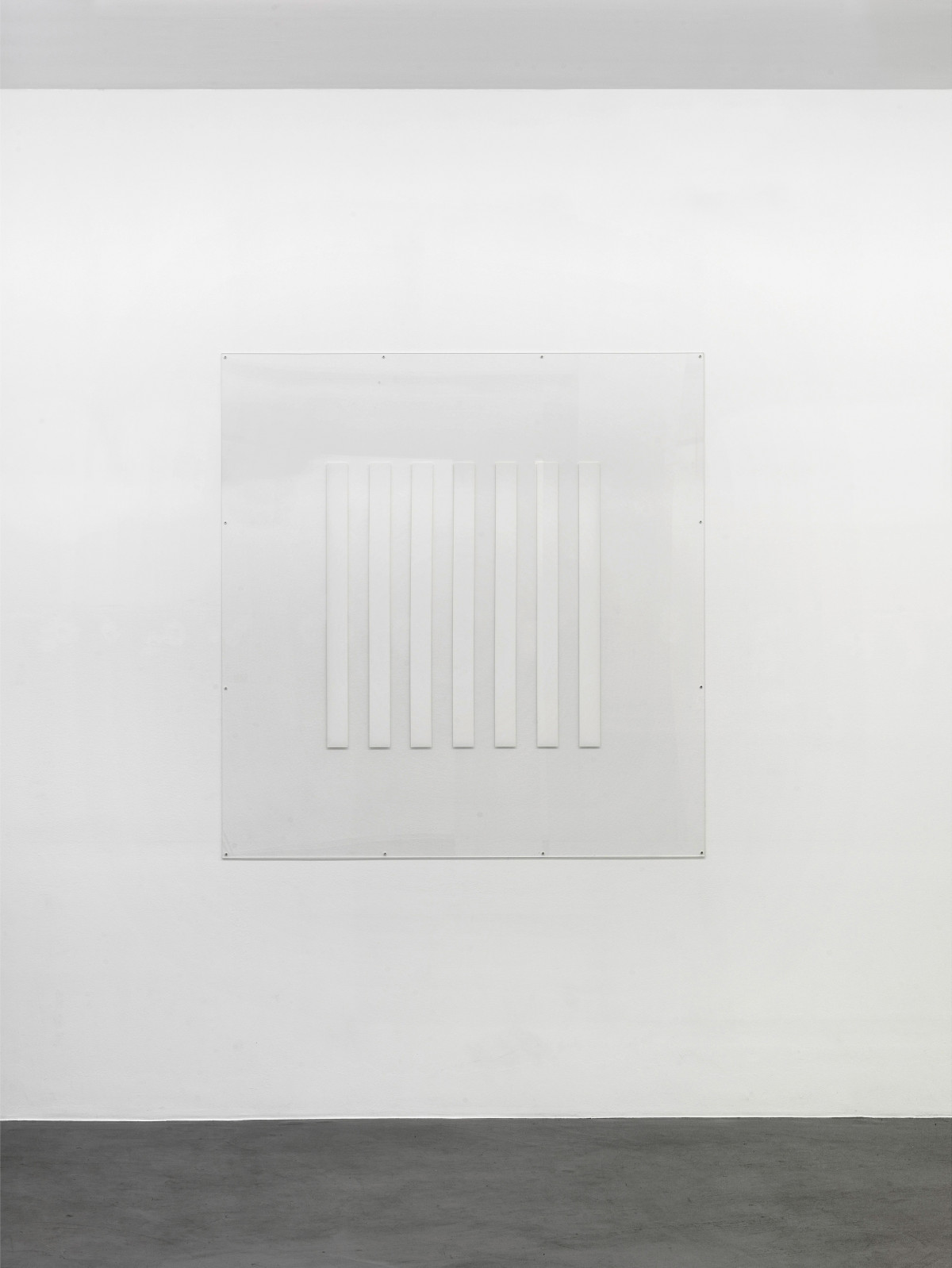 Daniel Buren, ‘Sans titre’, 1991, White vinyl, transparent perspex on white wall