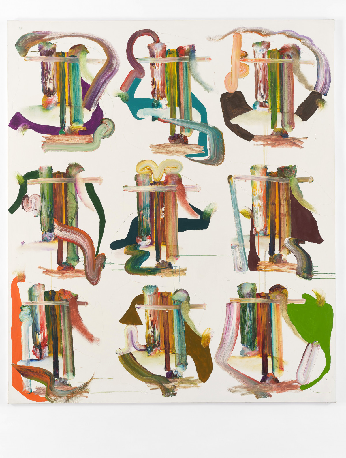 Fiona Rae, ‘Untitled (nine on green)’, 1989, Oil on canvas