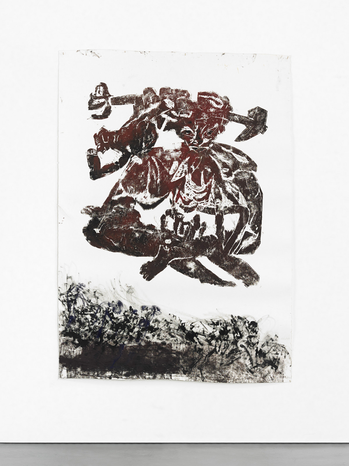 Martin Disler, ‘Ohne Titel’, 1987, Linolschnitt und Malerei auf Papier